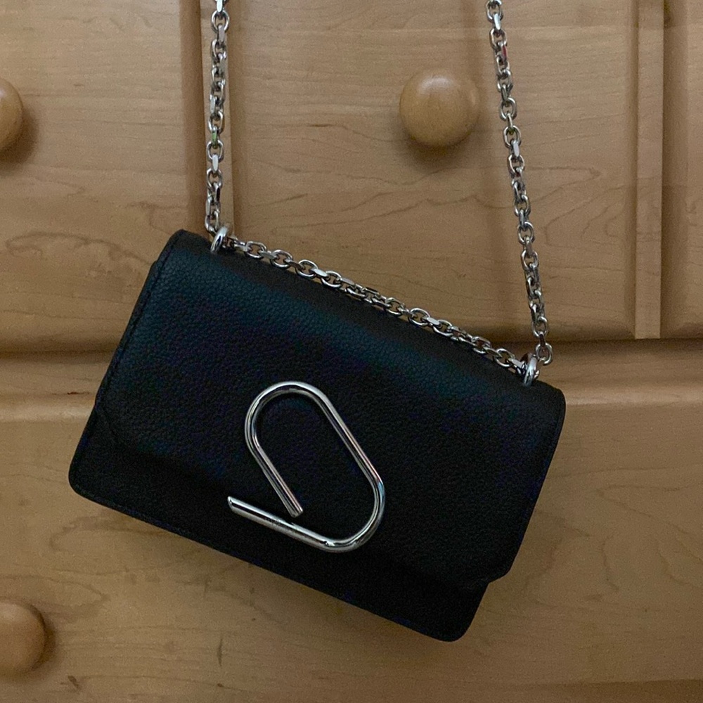 New Phillip Lim crossbody bag. Mini bag black with solver chain